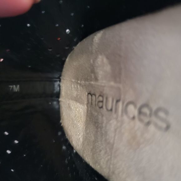 Maurices black suede flats pointed toe perforated size 7M - Picture 5 of 5